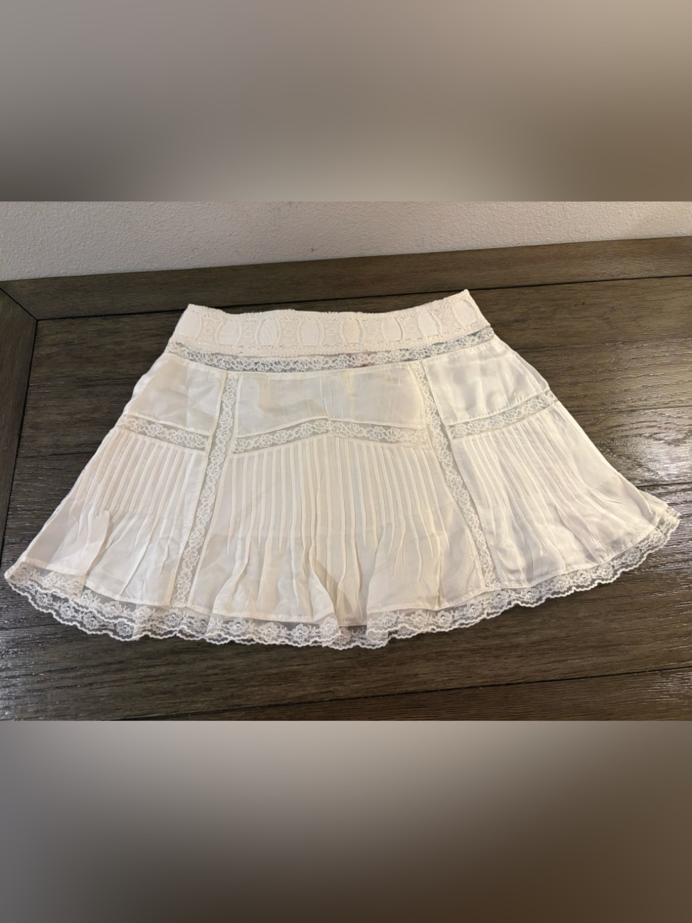 NWT [LoveShackFancy] Willia Silk Lace-Detailed Mini Skirt Women’s 0 - Picture 9 of 16